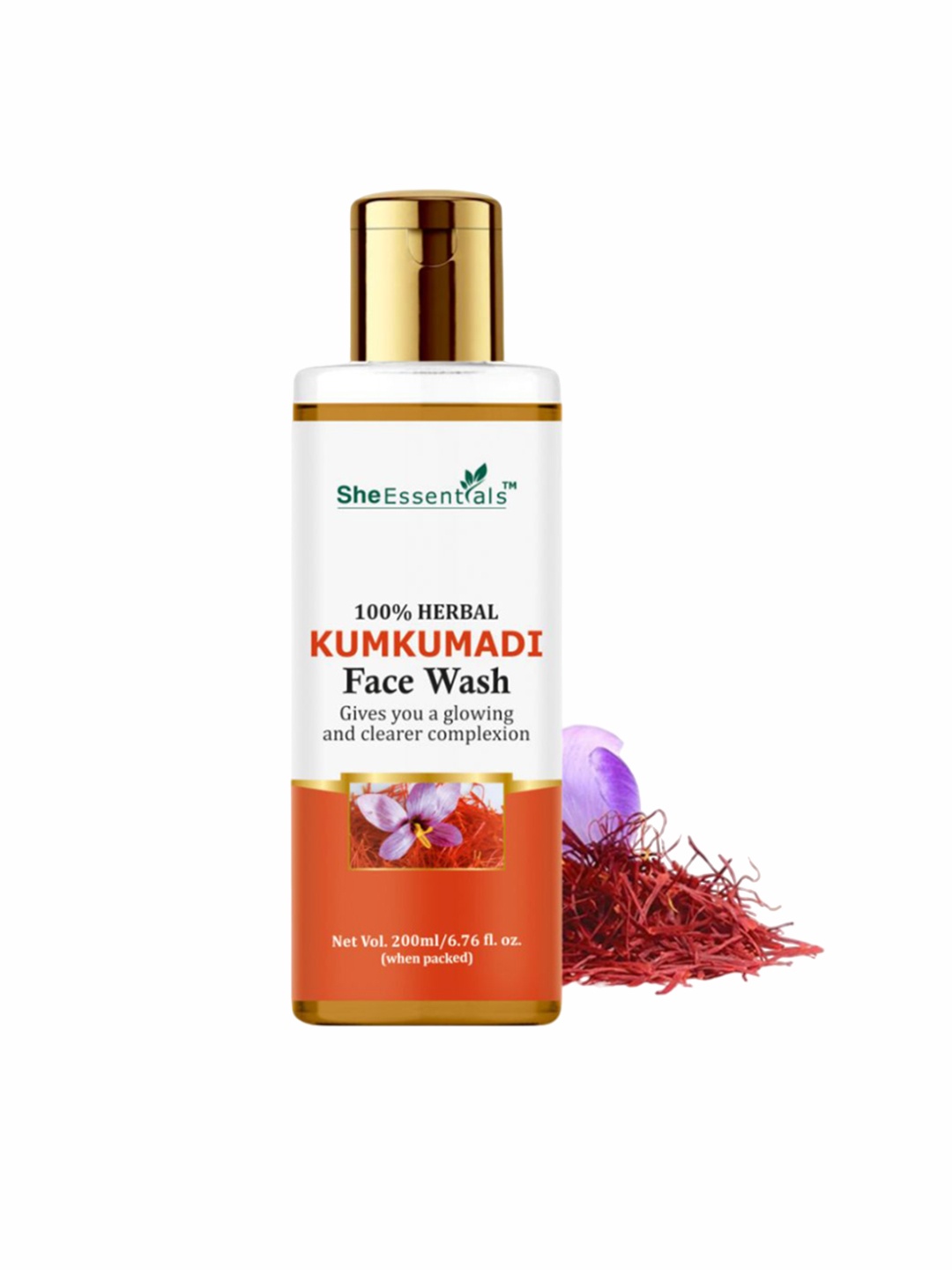 

She Essentials Kumkumadi Face Wash with Saffron For Glowing Skin - 200ml, Transparent