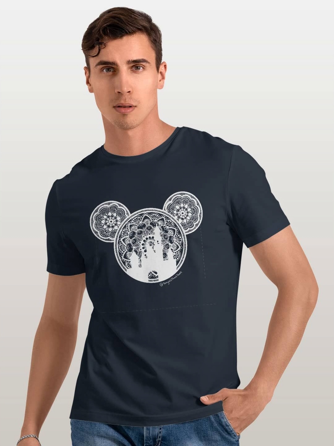 

macmerise Men Printed T-shirt, Blue