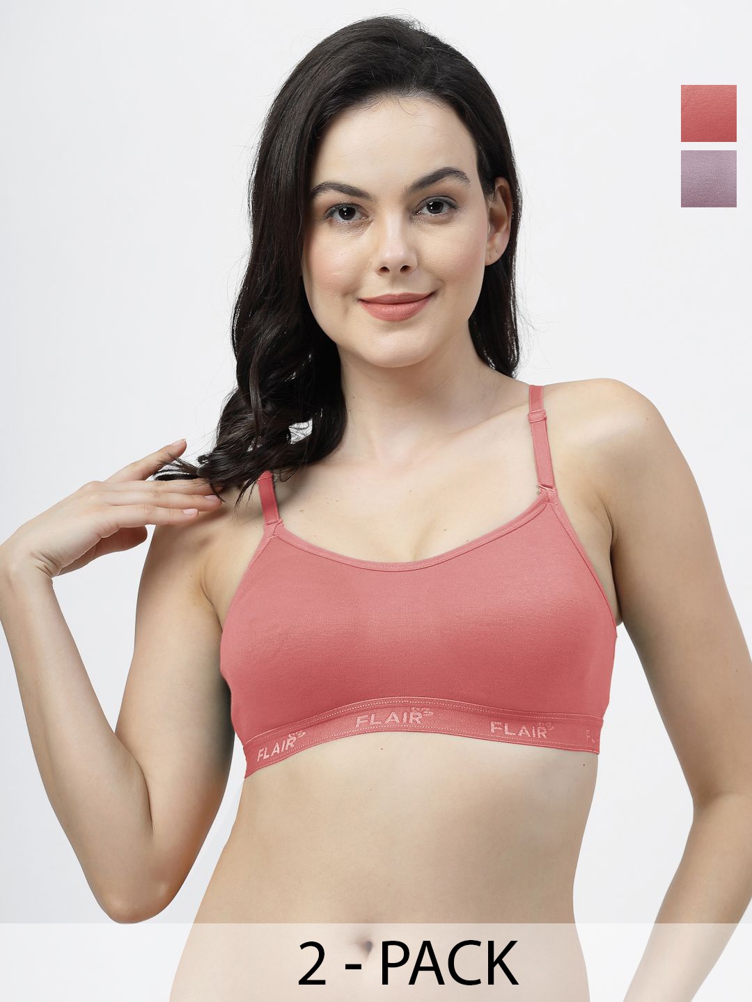 

SHYAM SONS FLAIR Women Pack of 2 Full Coverage Non Padded Workout Bra, Red