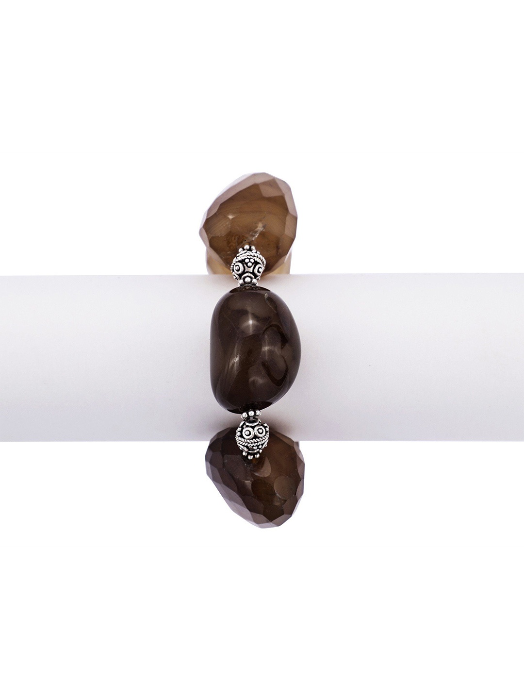 

Exotic India Brown Agate Sterling Silver Designer Bracelet