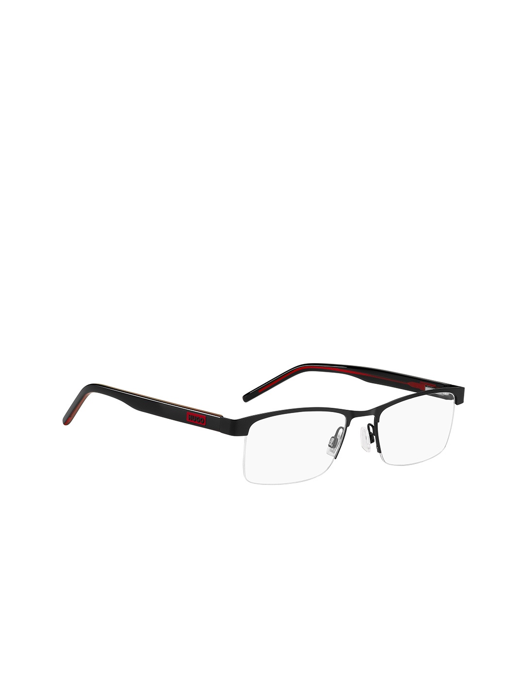 

HUGO Men Half Rim Rectangle Frames, Black