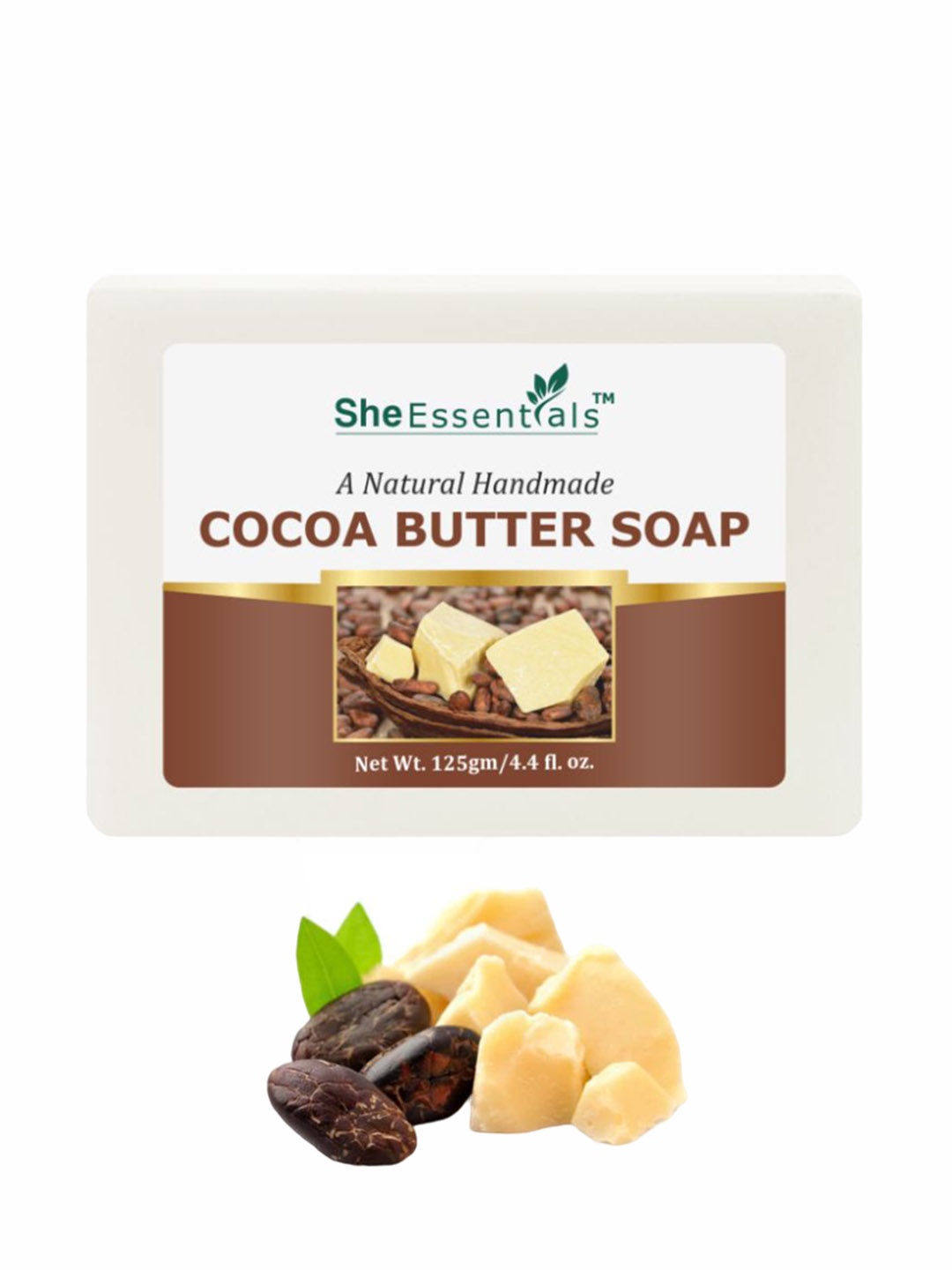 

She Essentials Natural Handmade Cocoa Butter Soap - 125g, Transparent