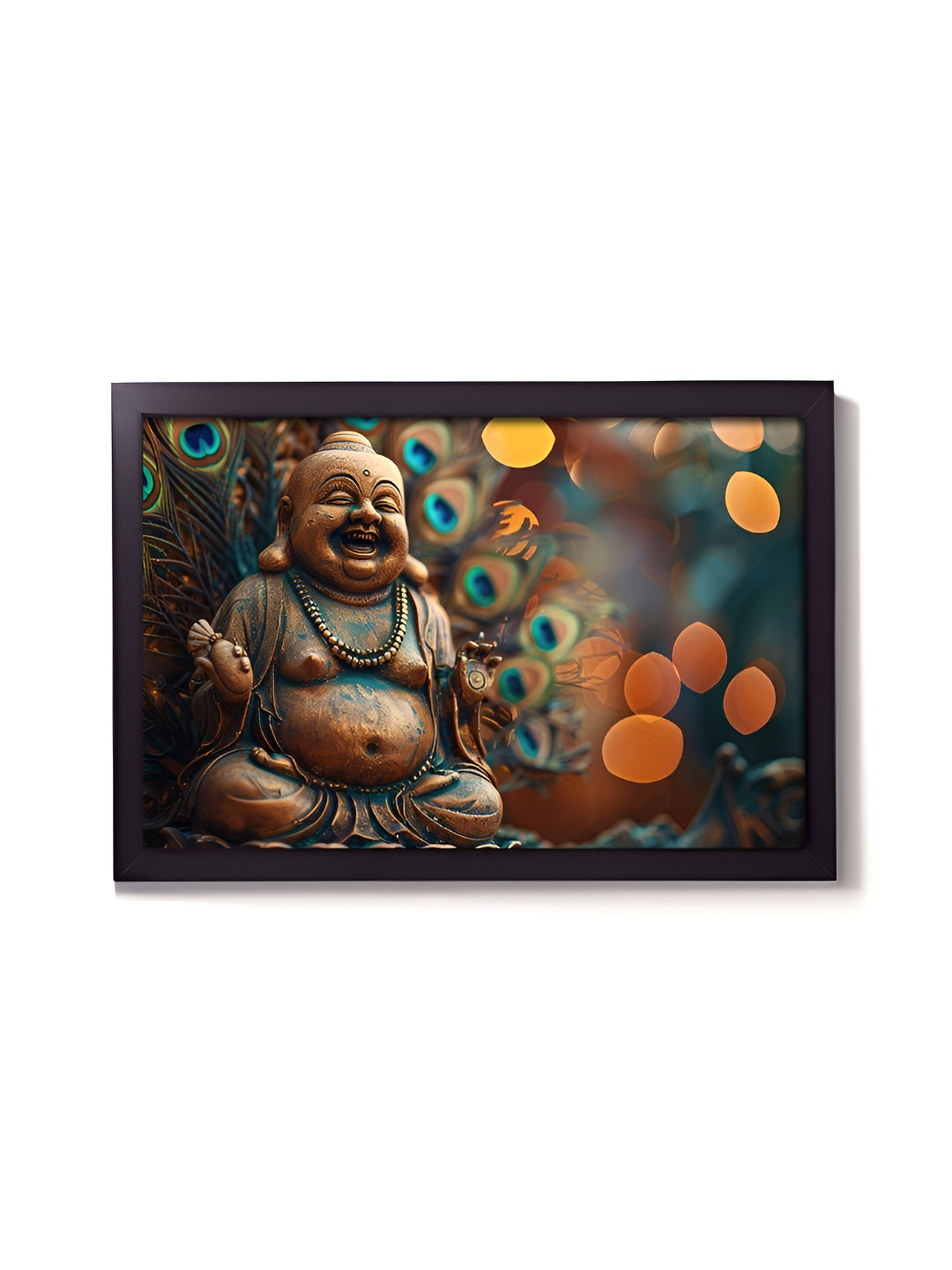 

RANDOM Orange & Black Laughing Buddha Painting Wall Art