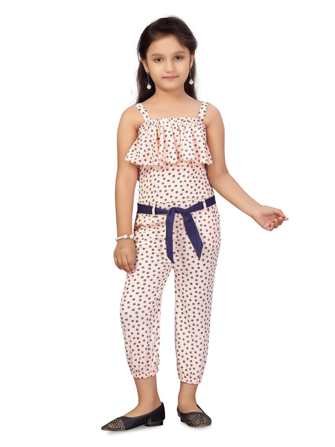 

BAESD Girls Printed Basic Jumpsuit, Peach