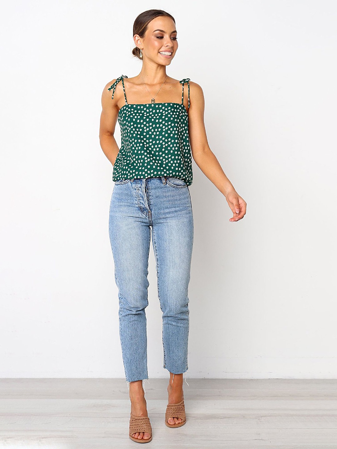 

LULU & SKY Geometric Print Top, Green