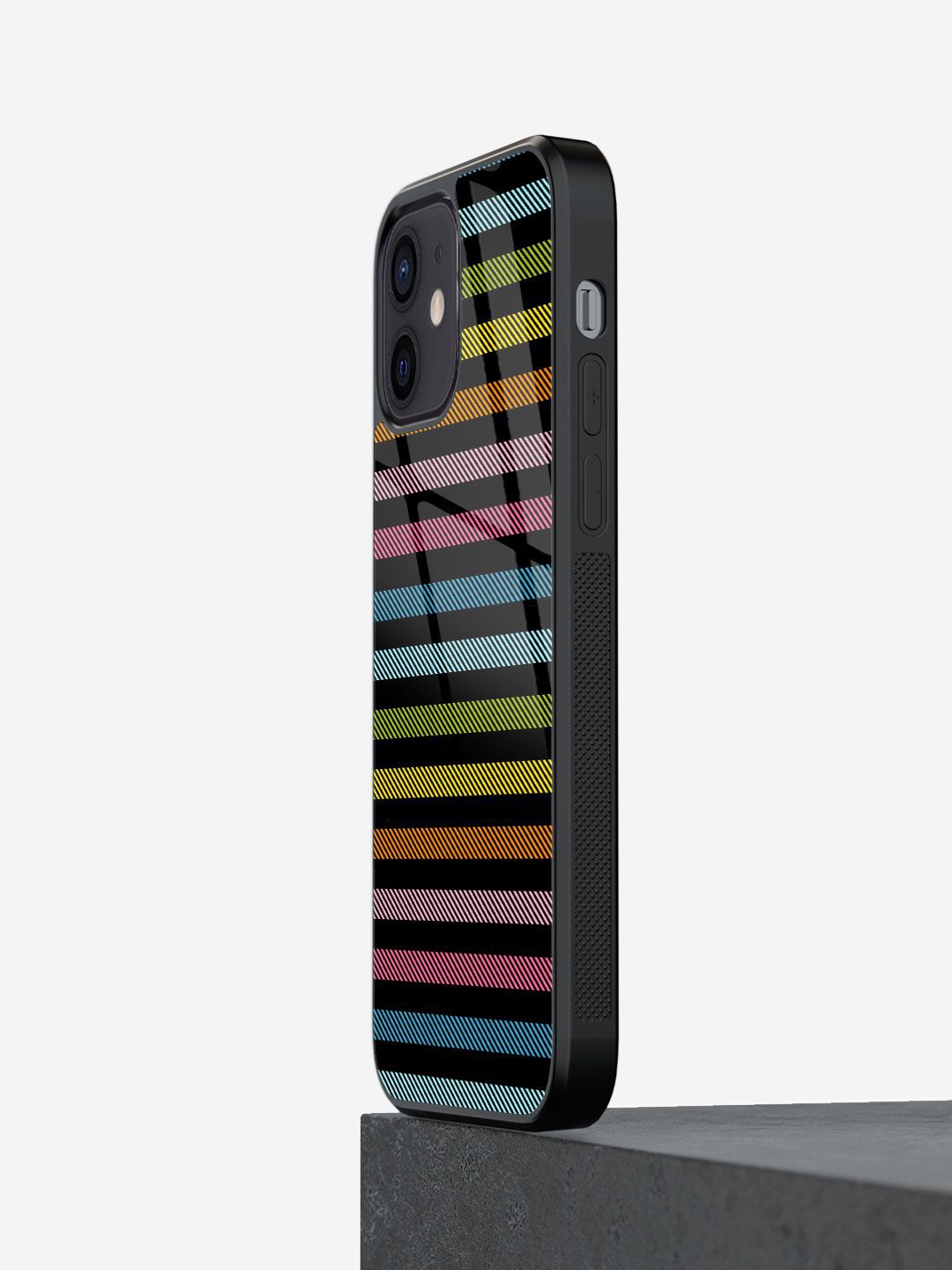 

macmerise Geometric Printed iPhone 12 Mini Back Case Mobile Accessories, Black