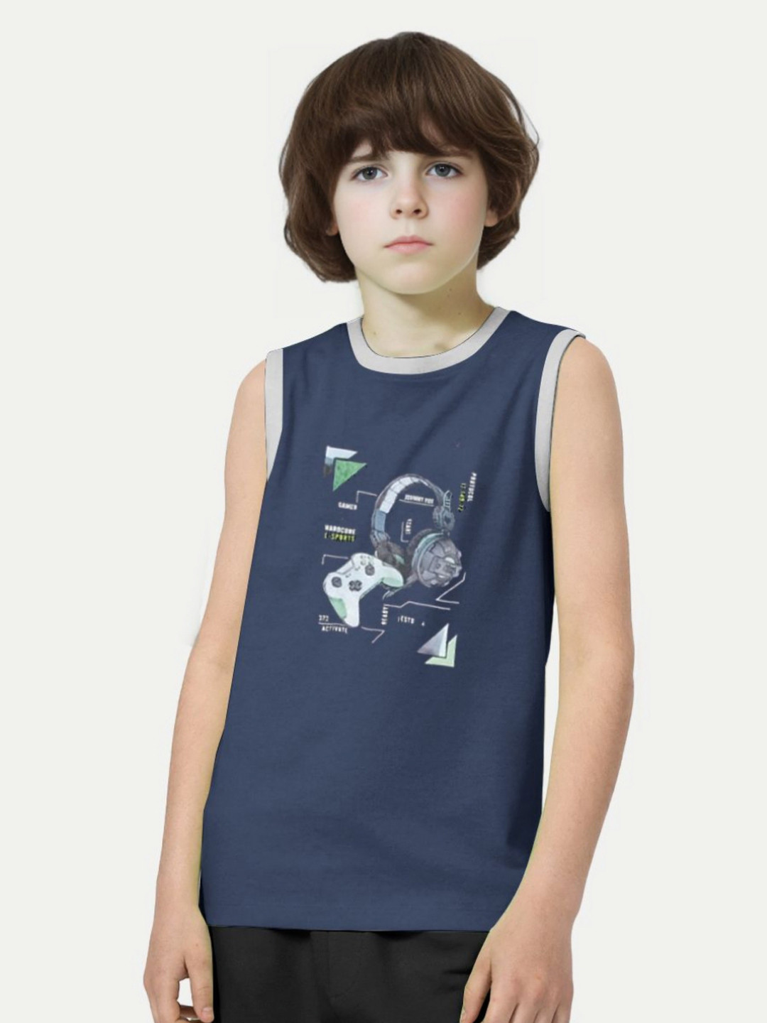 

BAESD Boys Typography Printed Raw Edge T-shirt, Blue