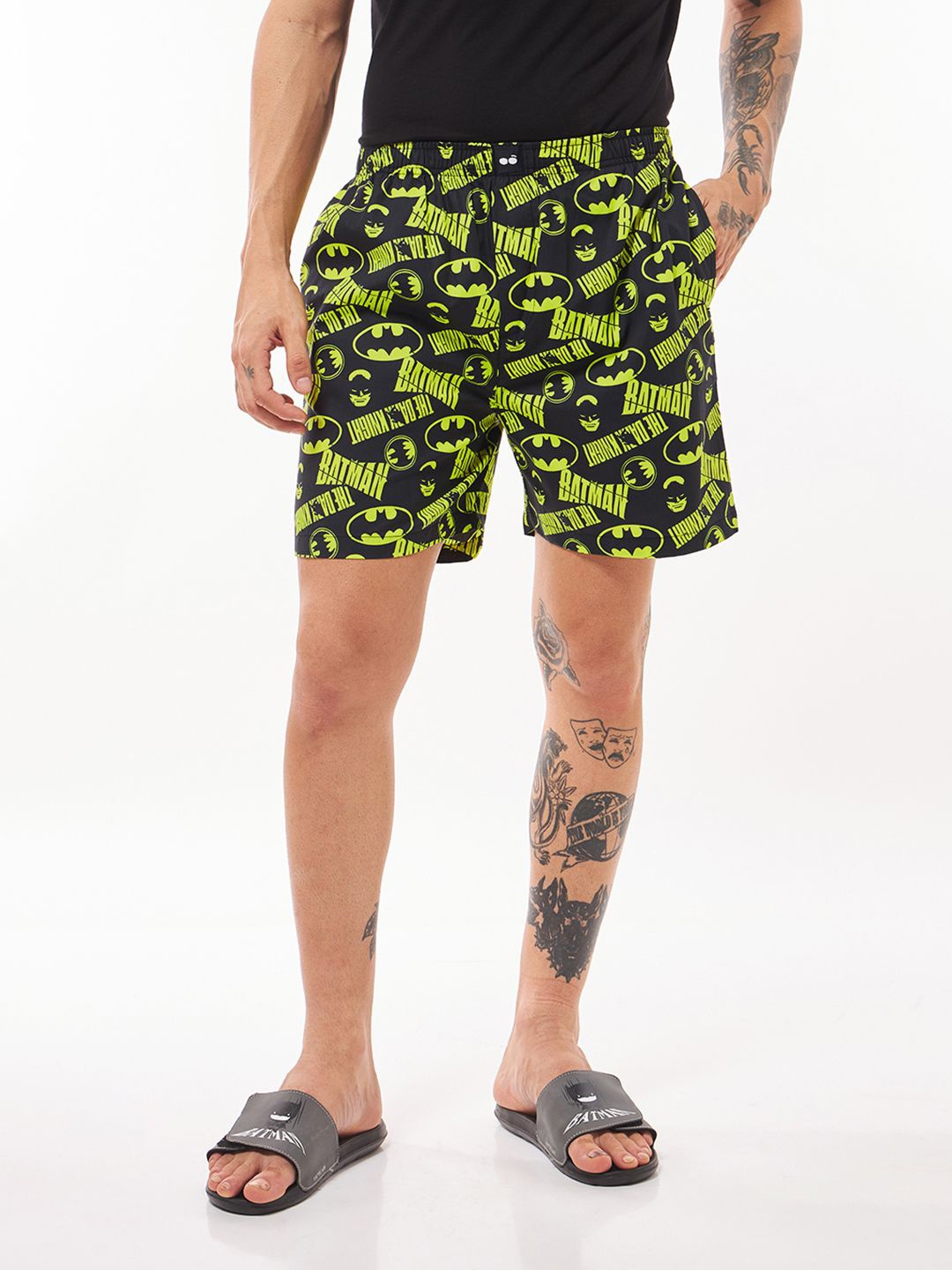 

Bewakoof Men Batman Printed Cotton Boxers 635756, Black