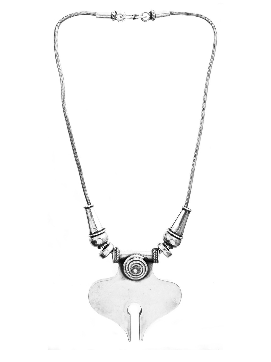 

Exotic India Sterling Silver Spiral Ethnic Necklace