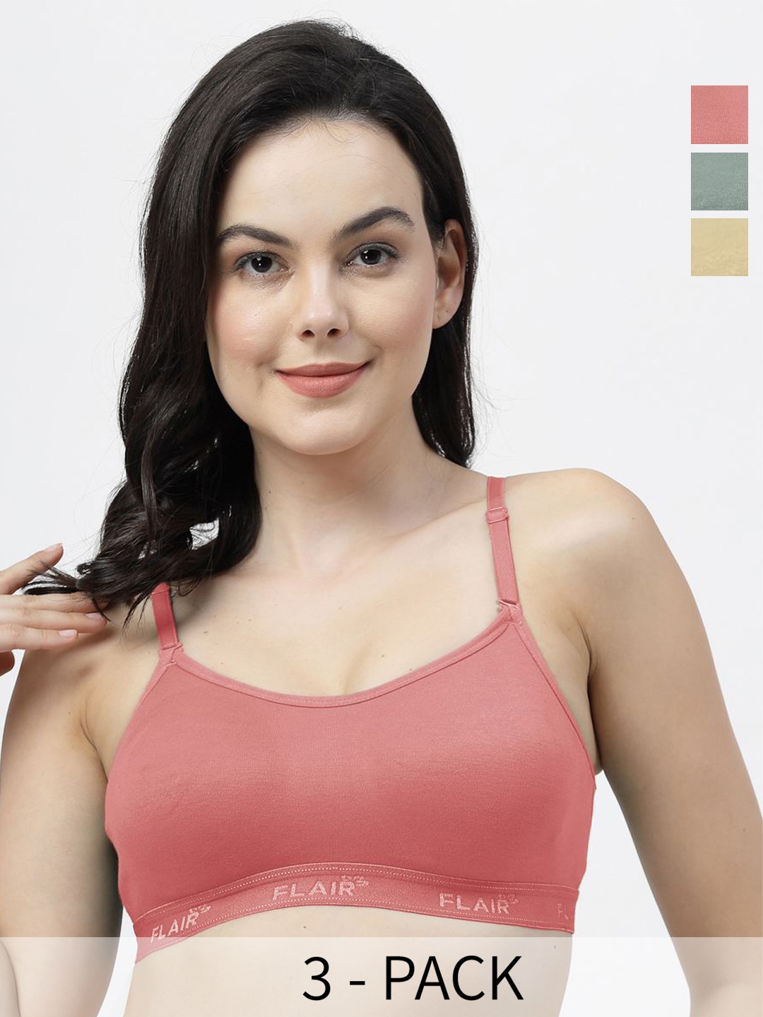 

SHYAM SONS FLAIR Pack OF 3 Women Full Coverage Bra, Beige