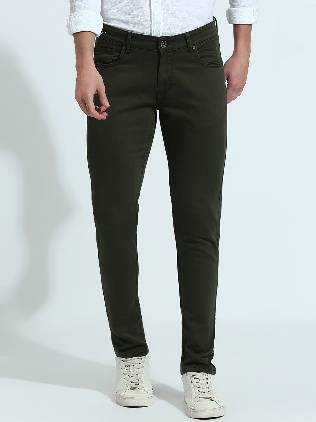 

Klub Fox Men Slim Fit Clean Look Jeans, Green