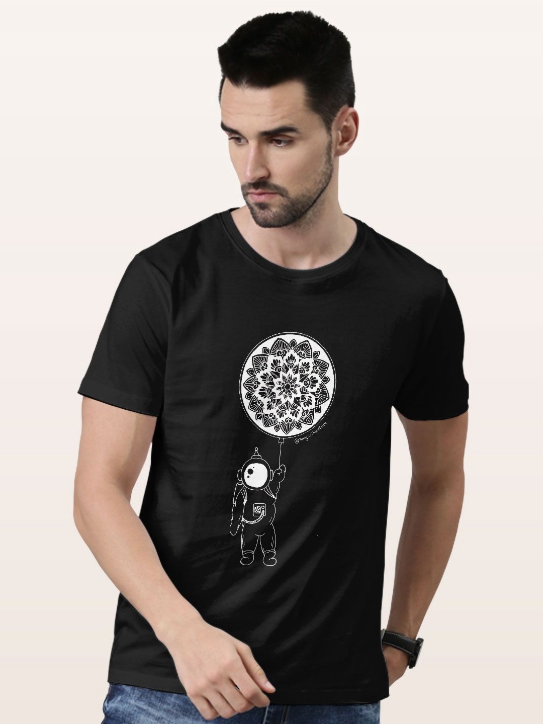 

macmerise Men Printed Pockets T-shirt, Black