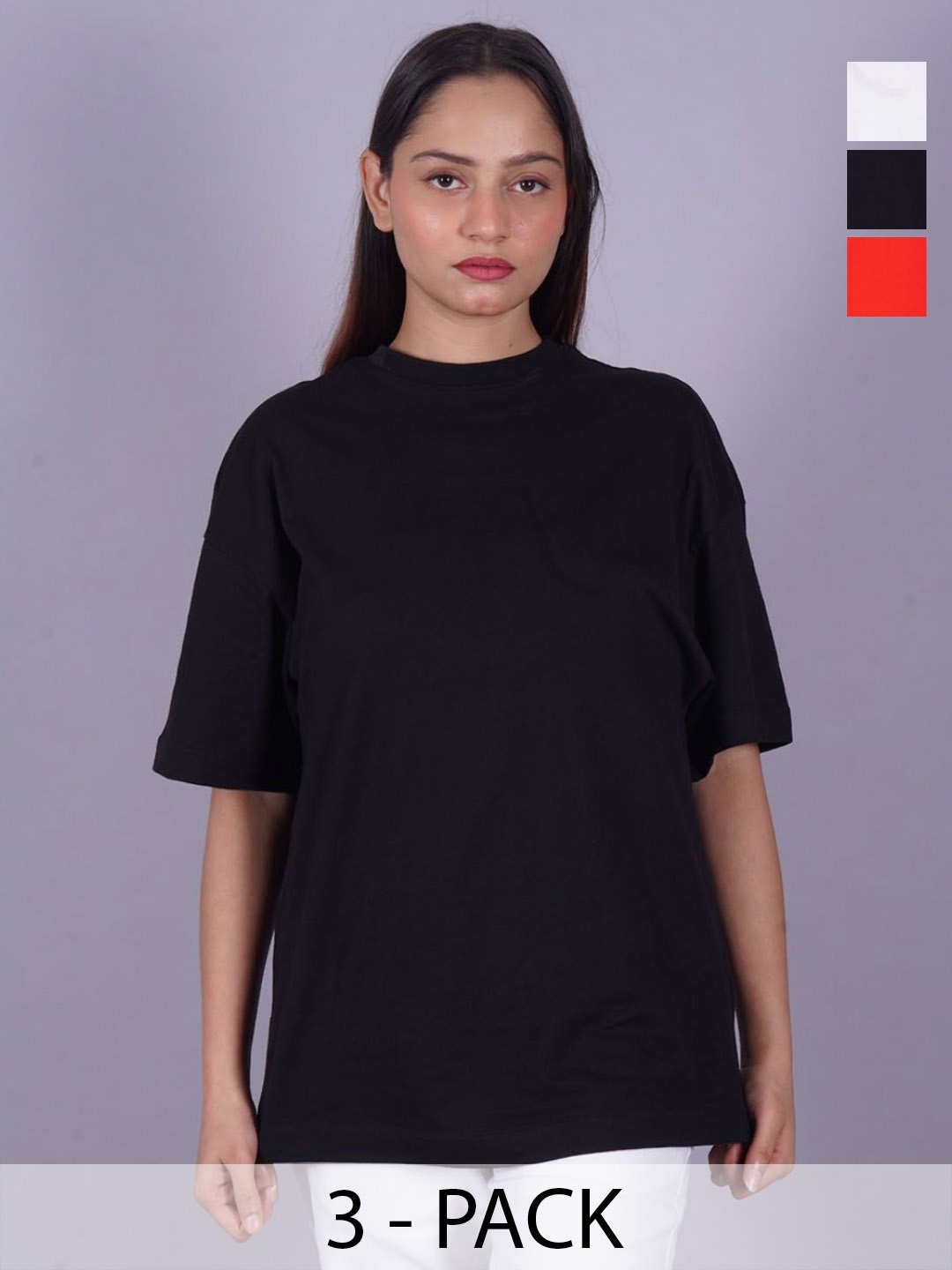

VYVE Women 3 Drop-Shoulder Sleeves Pockets T-shirt, Multi