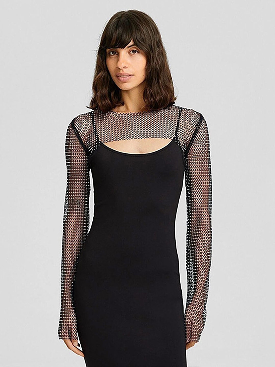

LULU & SKY Maxi Longline Top, Black
