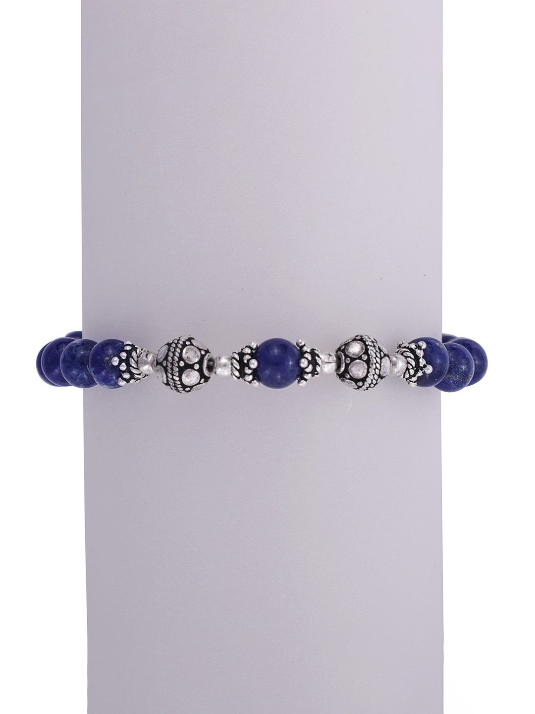 

Exotic India Lapis Lazuli Stylish Sterling Silver Bracelet