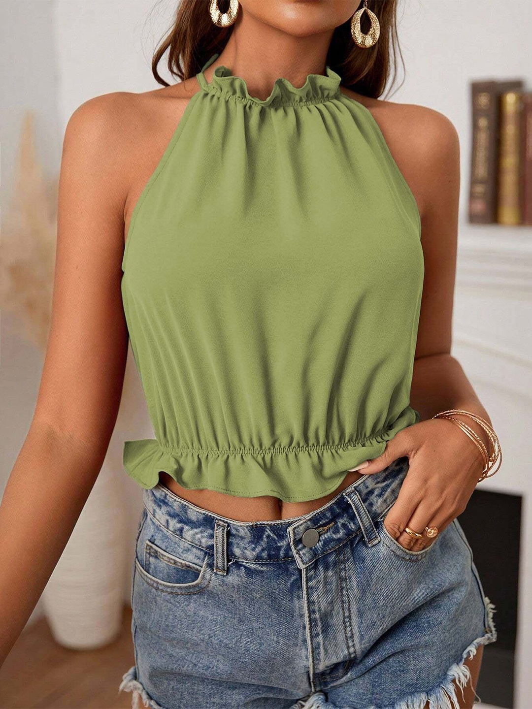 

StyleCast Blouson Top, Green
