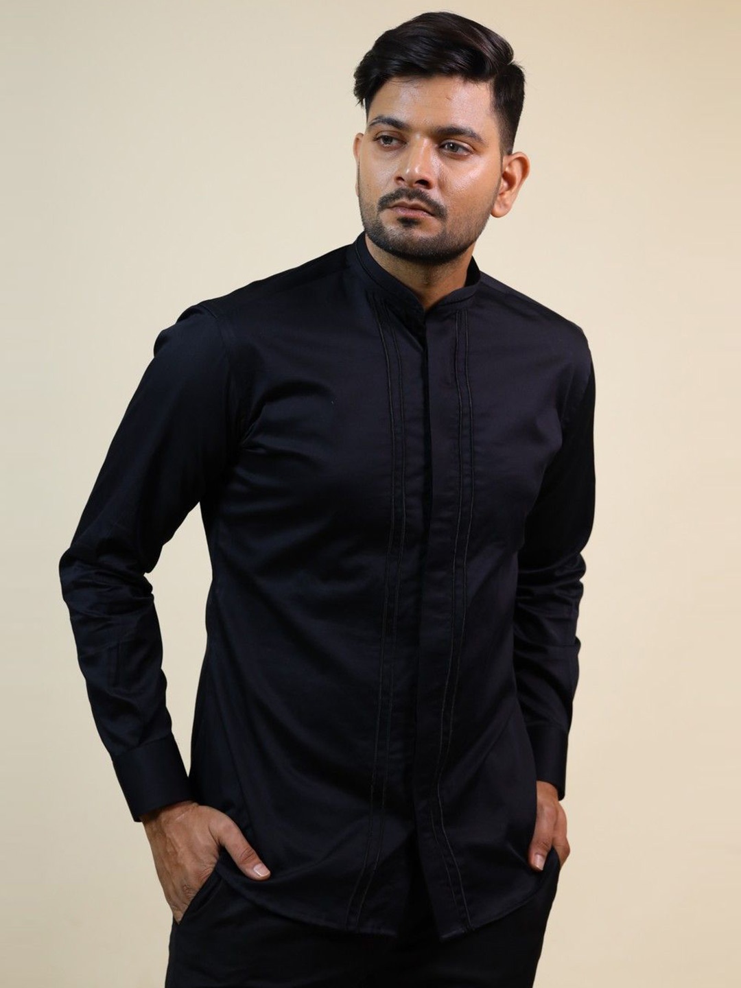 

HILO DESIGN Men Original Opaque Casual Shirt, Black
