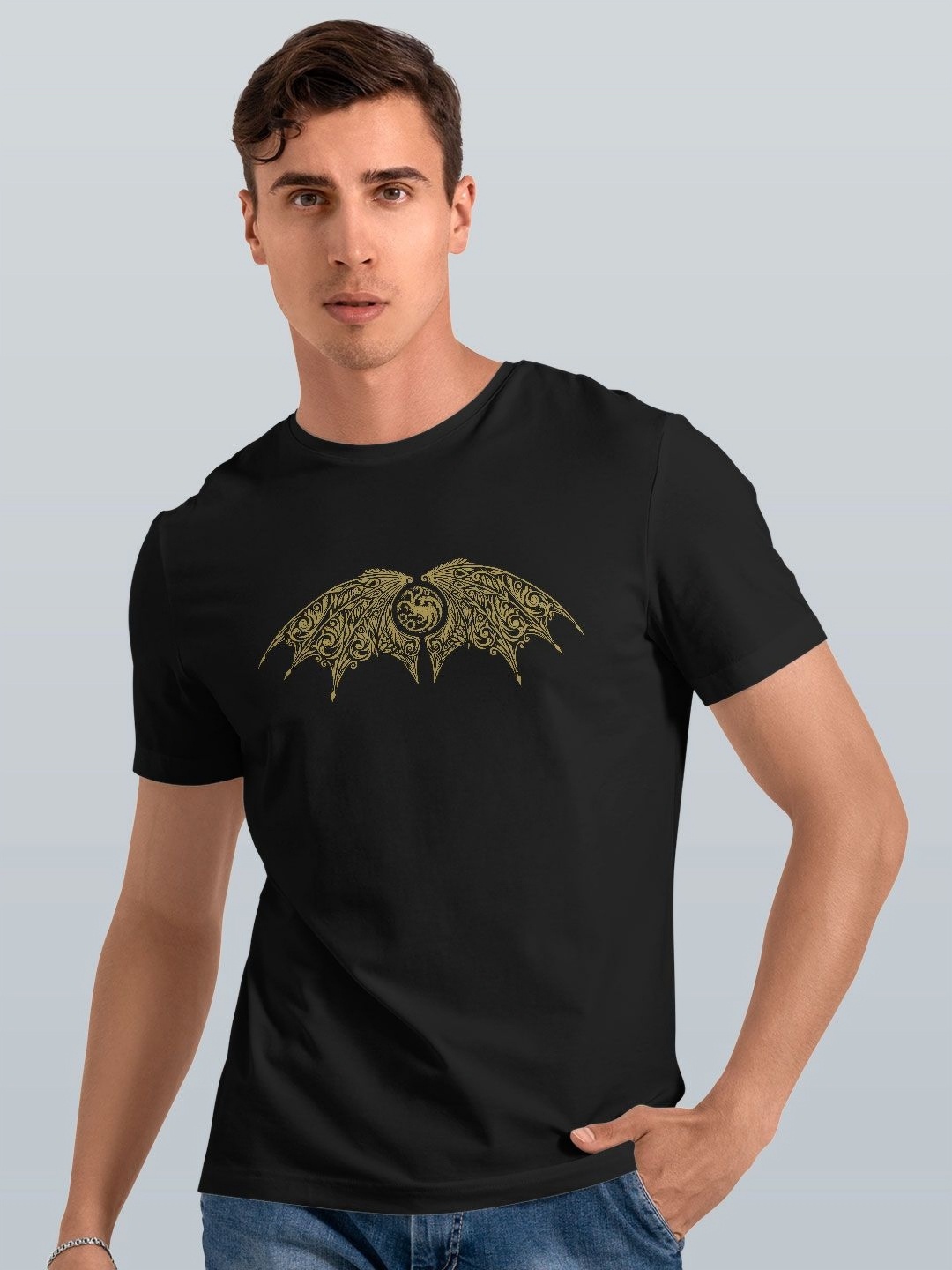 

macmerise Men Printed Pockets T-shirt, Black