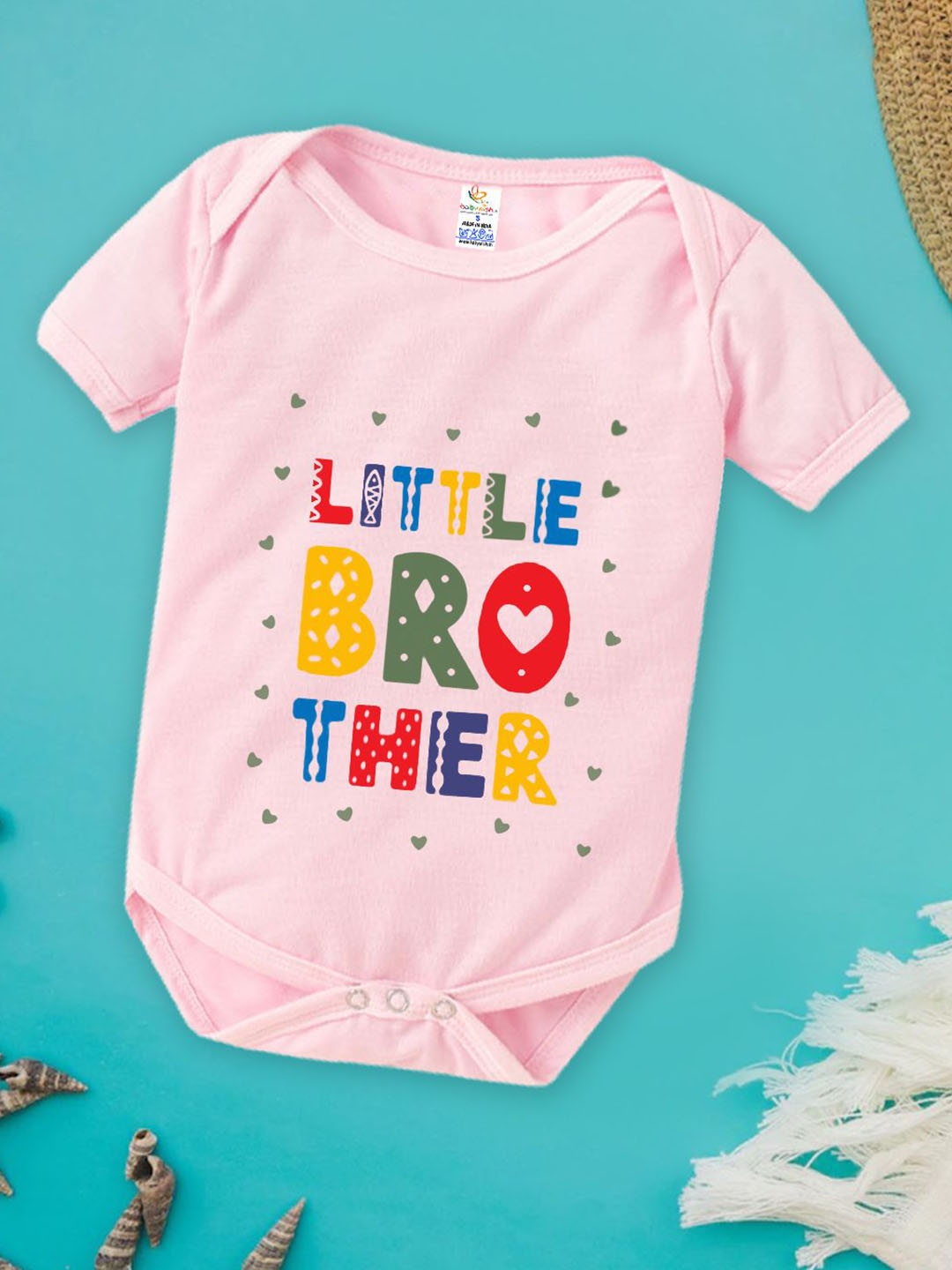 

Babywish Infants Printed Cotton Bodysuit, Pink