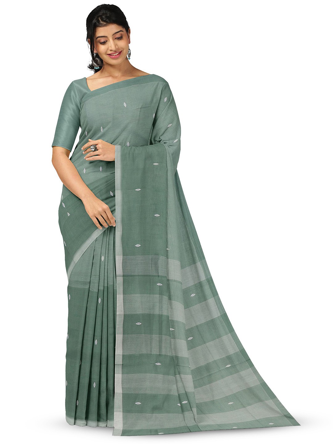 

APCO Ethnic Motifs Printed Pure Cotton Saree, Green