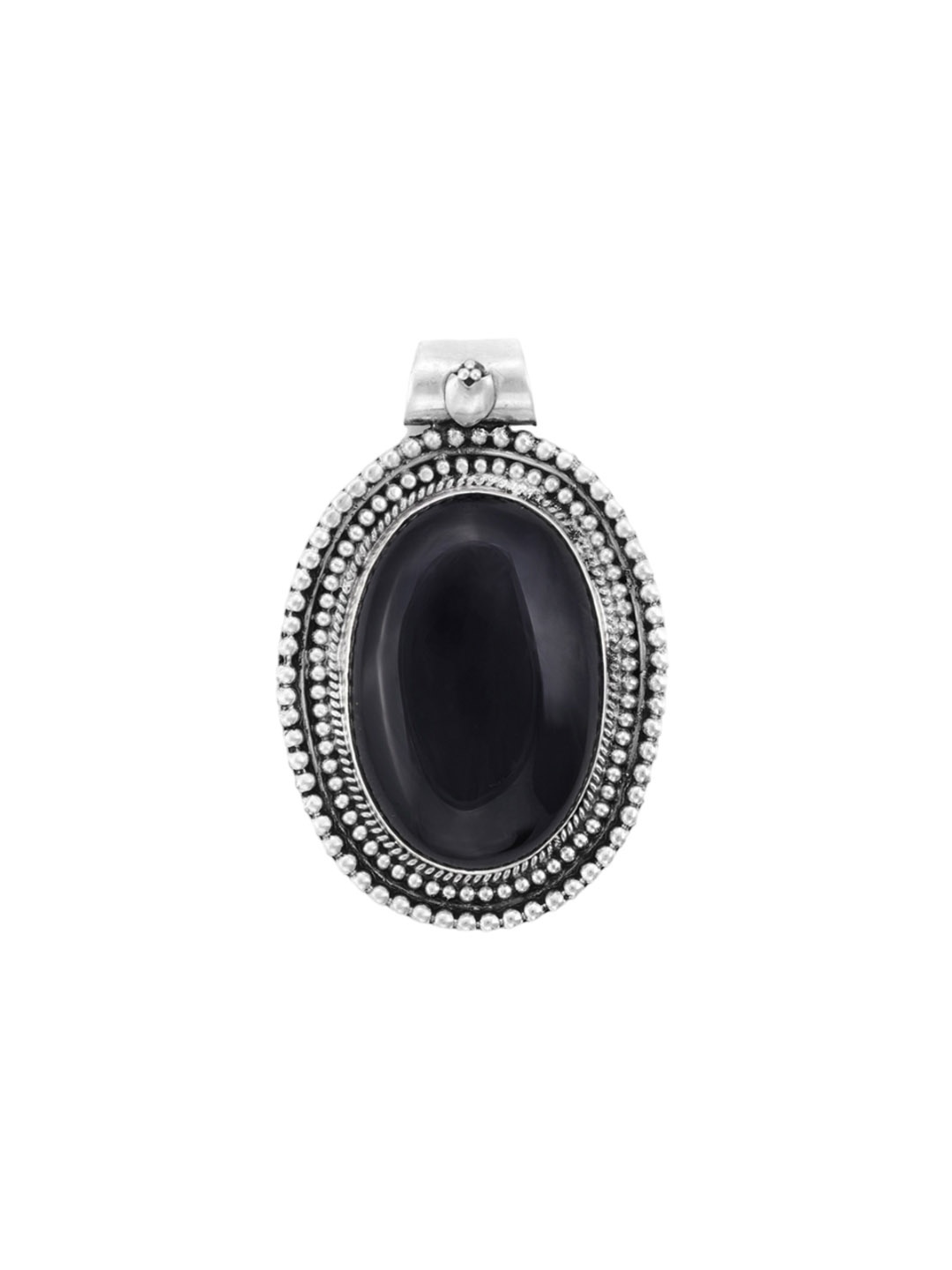 

Exotic India Black Onyx Gemstone Sterling Silver Designer Pendant