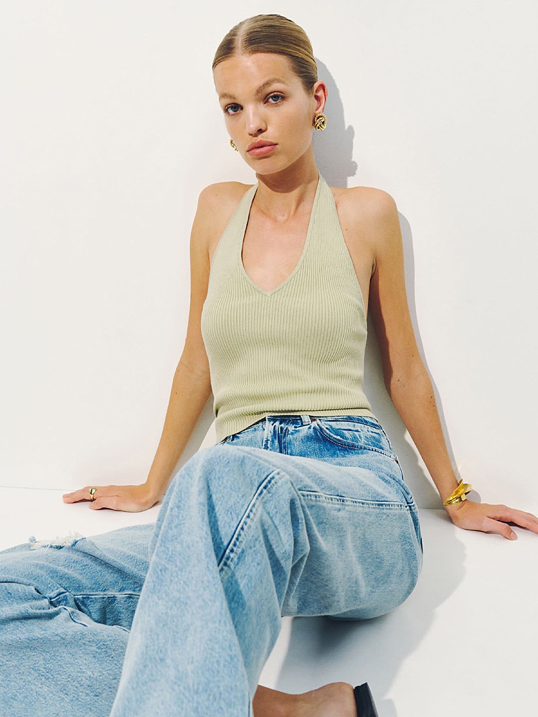 

LULU & SKY Halter Neck Tank Top, Green