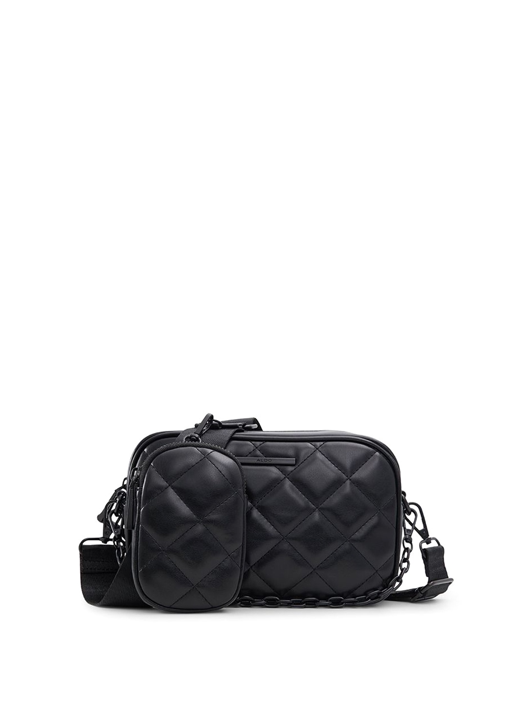 

ALDO Textured Structured Shoulder Bag with Fringed, Black
