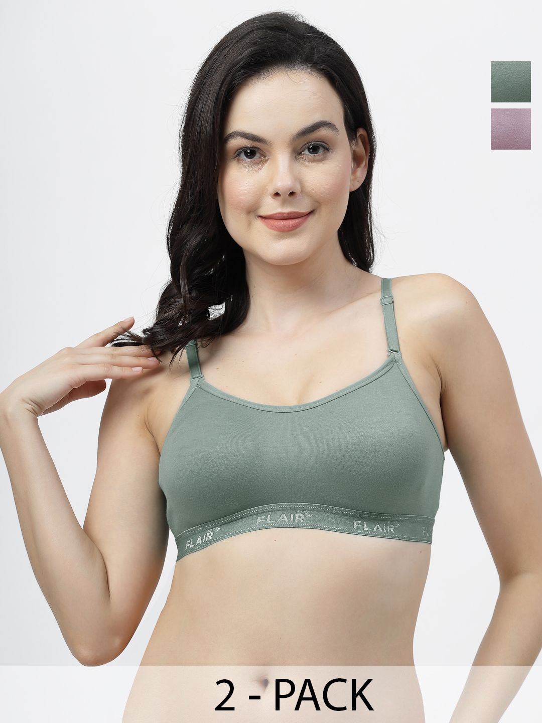 

SHYAM SONS FLAIR Pack Of 2 Full Coverage Seamless Workout Bra, Pink