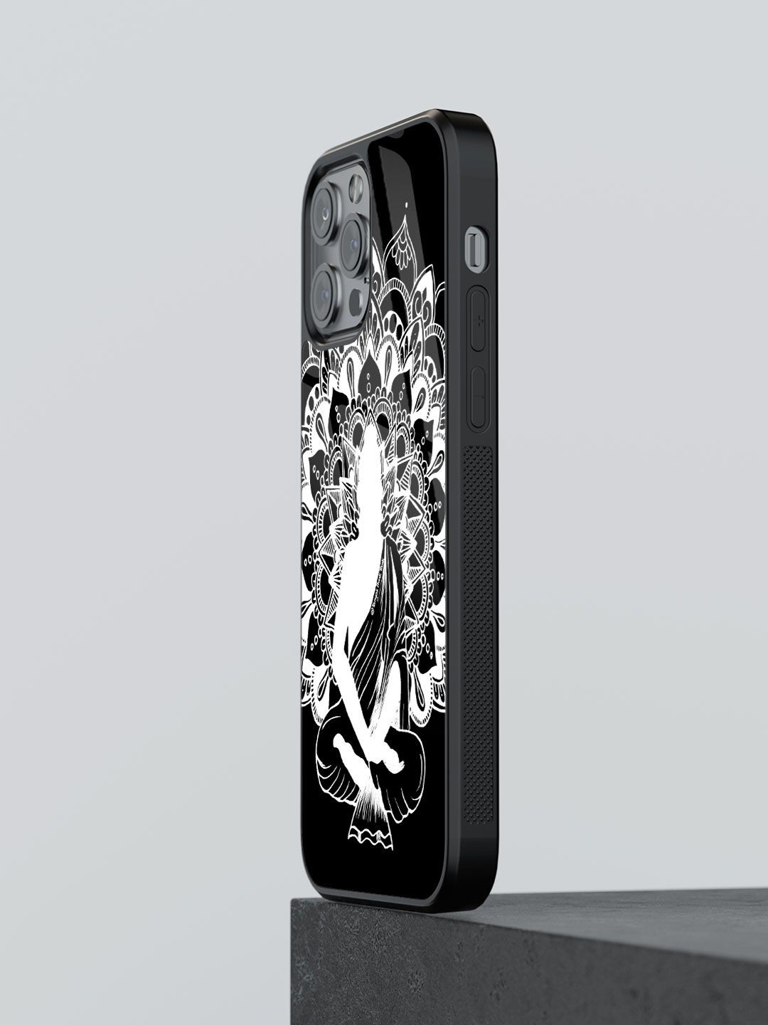 

macmerise Floral Printed iPhone 12 Pro Max Back Case Mobile Accessories, Black