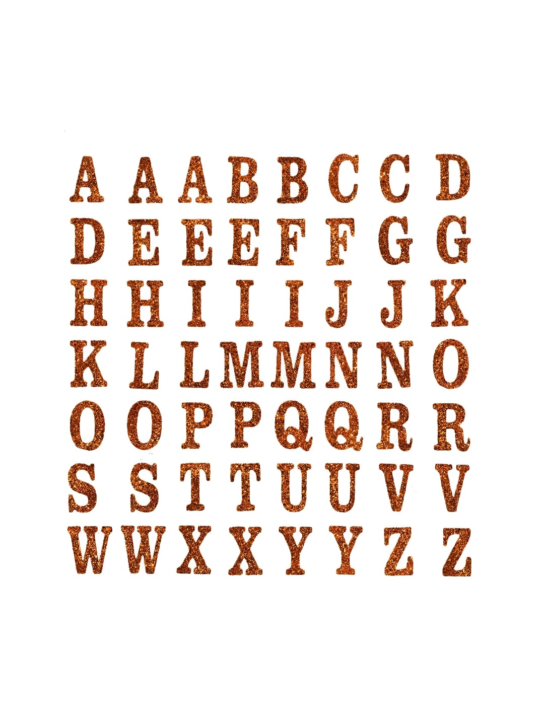 

Comet Busters Red & White Printed Self-Adhesive Uppercase Glitter Alphabet Stickers, Orange