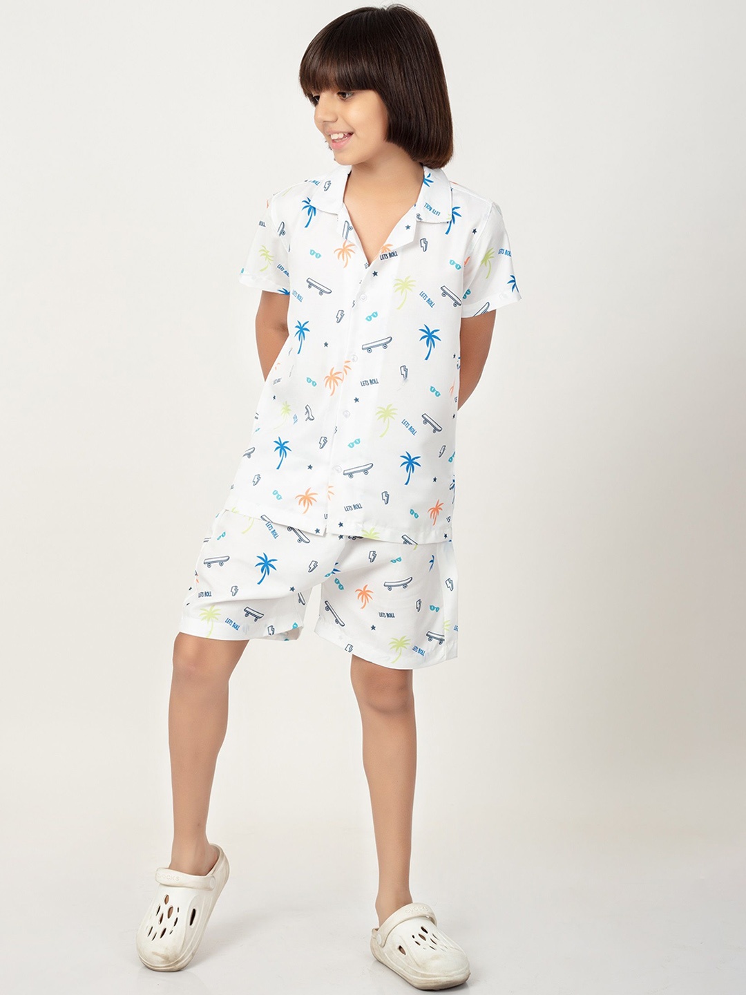 

Gavin Paris Kids Printed Shirt With Short, White