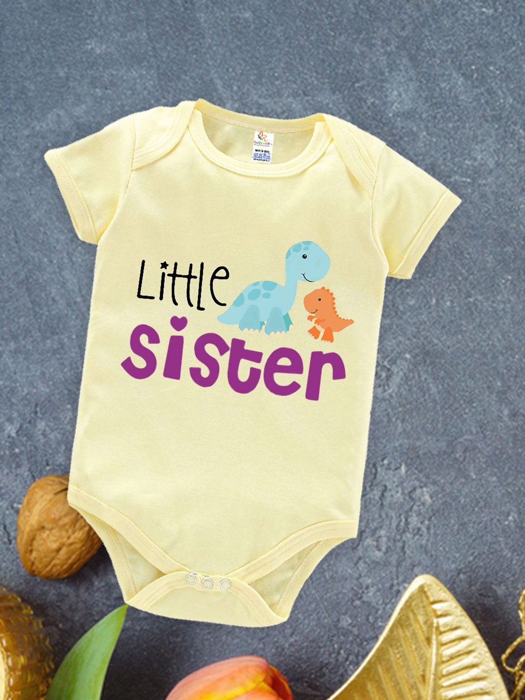

Babywish Infants Printed Cotton Bodysuit, Yellow