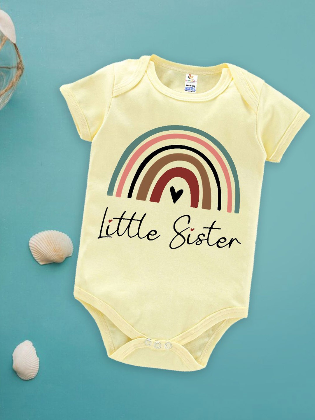 

Babywish Infants Printed Cotton Bodysuit, Yellow