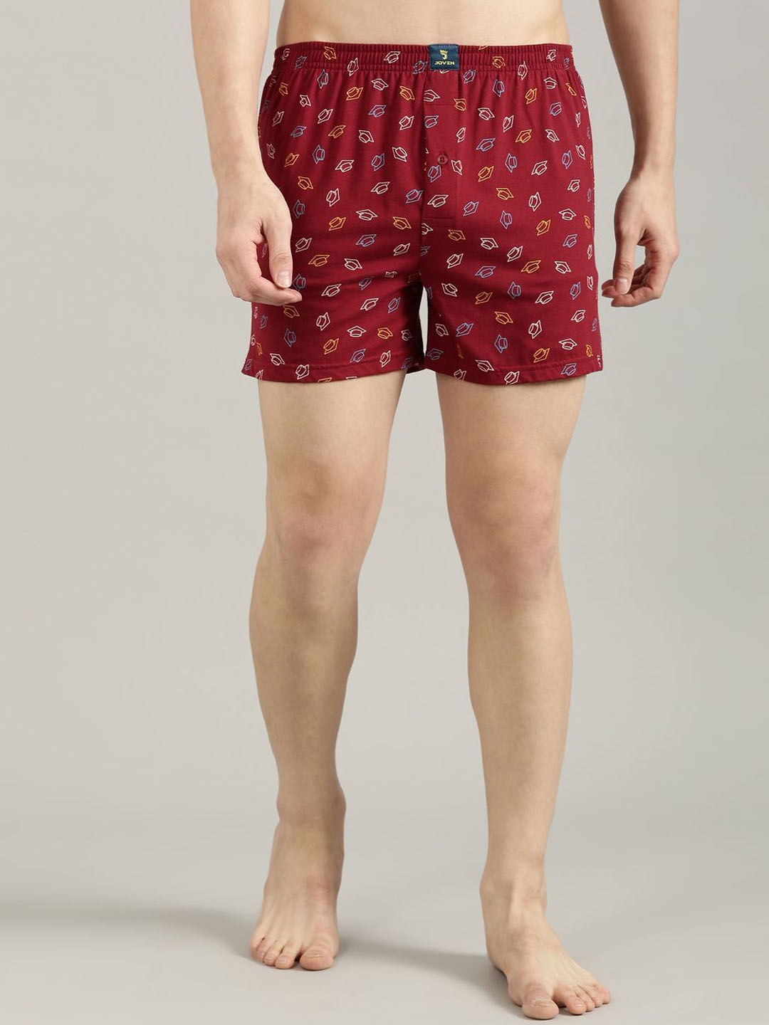 

Joven Men Printed Pure Cotton Boxers JB1K-11, Maroon