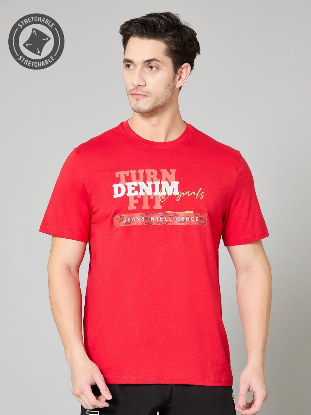 

TURNFIT Men Typography Printed Antimicrobial Applique T-shirt, Red