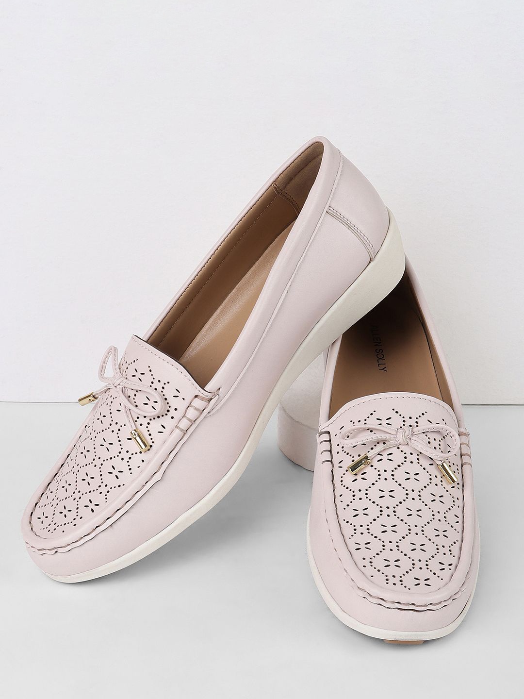 

Allen Solly Woman Laser Cuts PU Boat Shoes, Beige