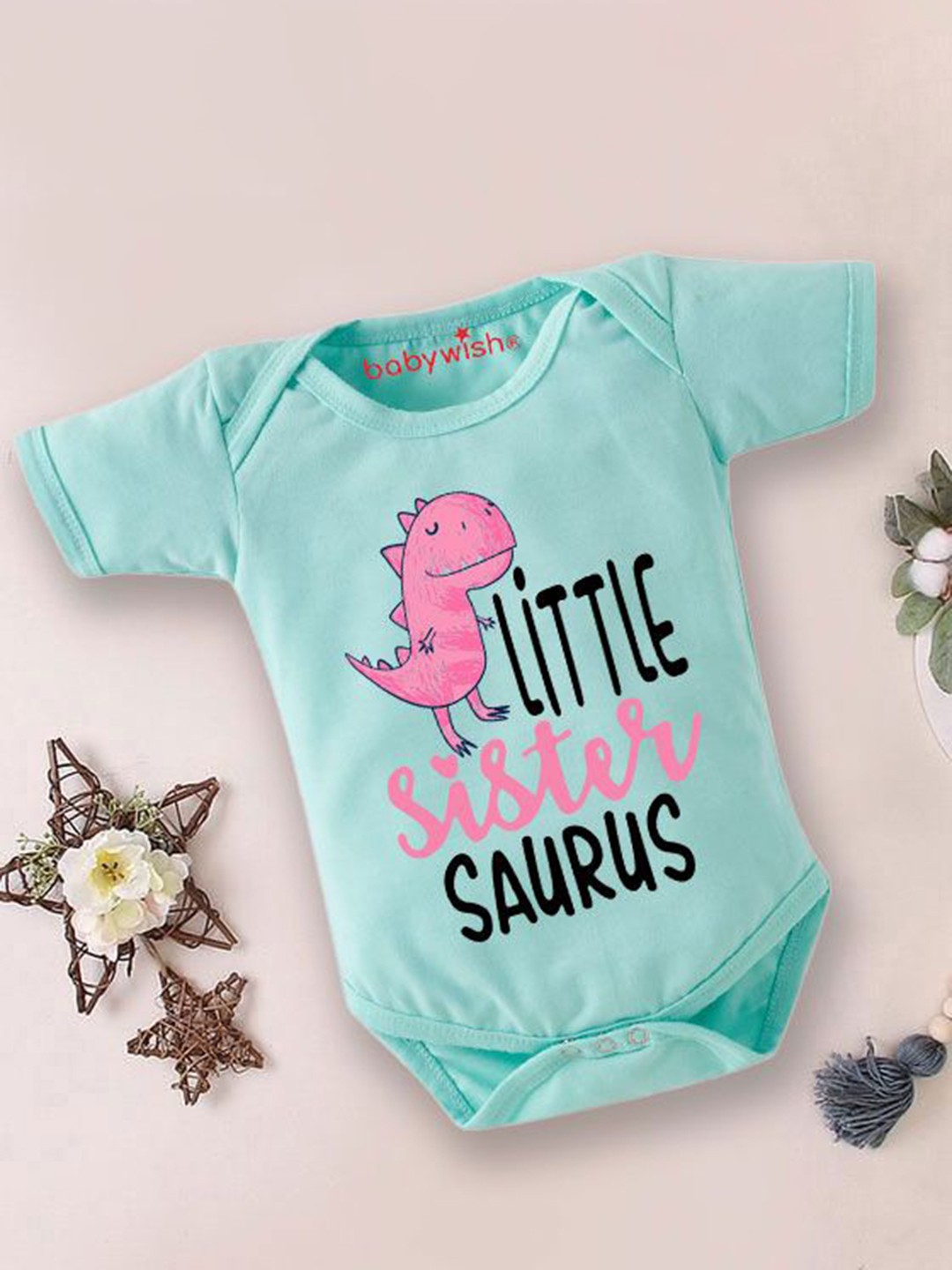 

Babywish Infants Printed Cotton Bodysuit, Sea green