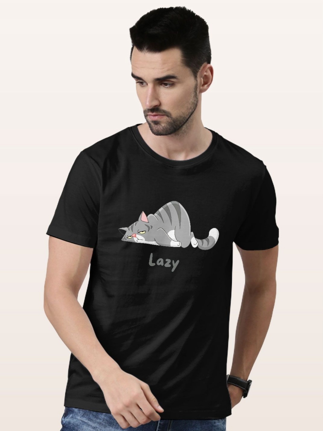 

macmerise Men Printed Applique T-shirt, Black