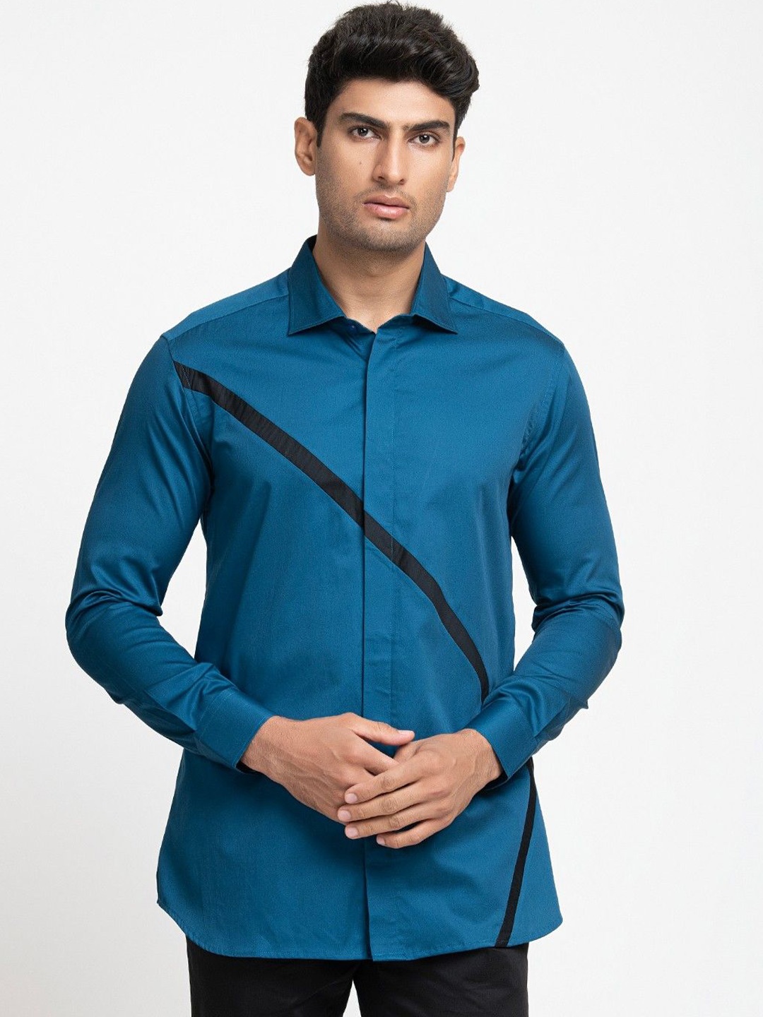 

HILO DESIGN Men Original Opaque Casual Shirt, Blue