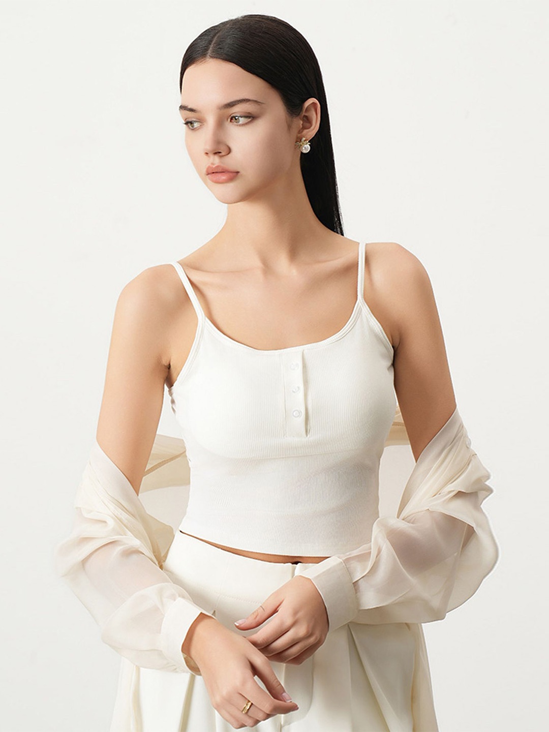 

LULU & SKY Cotton Crop Top, White