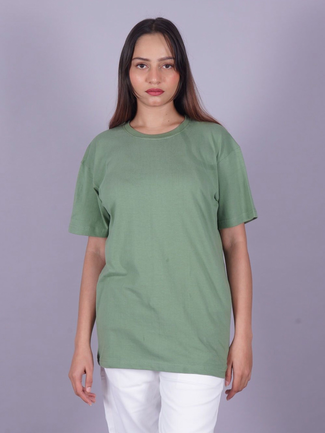

VYVE Women Pack Of 3 Round Neck Solid T-shirts, Green