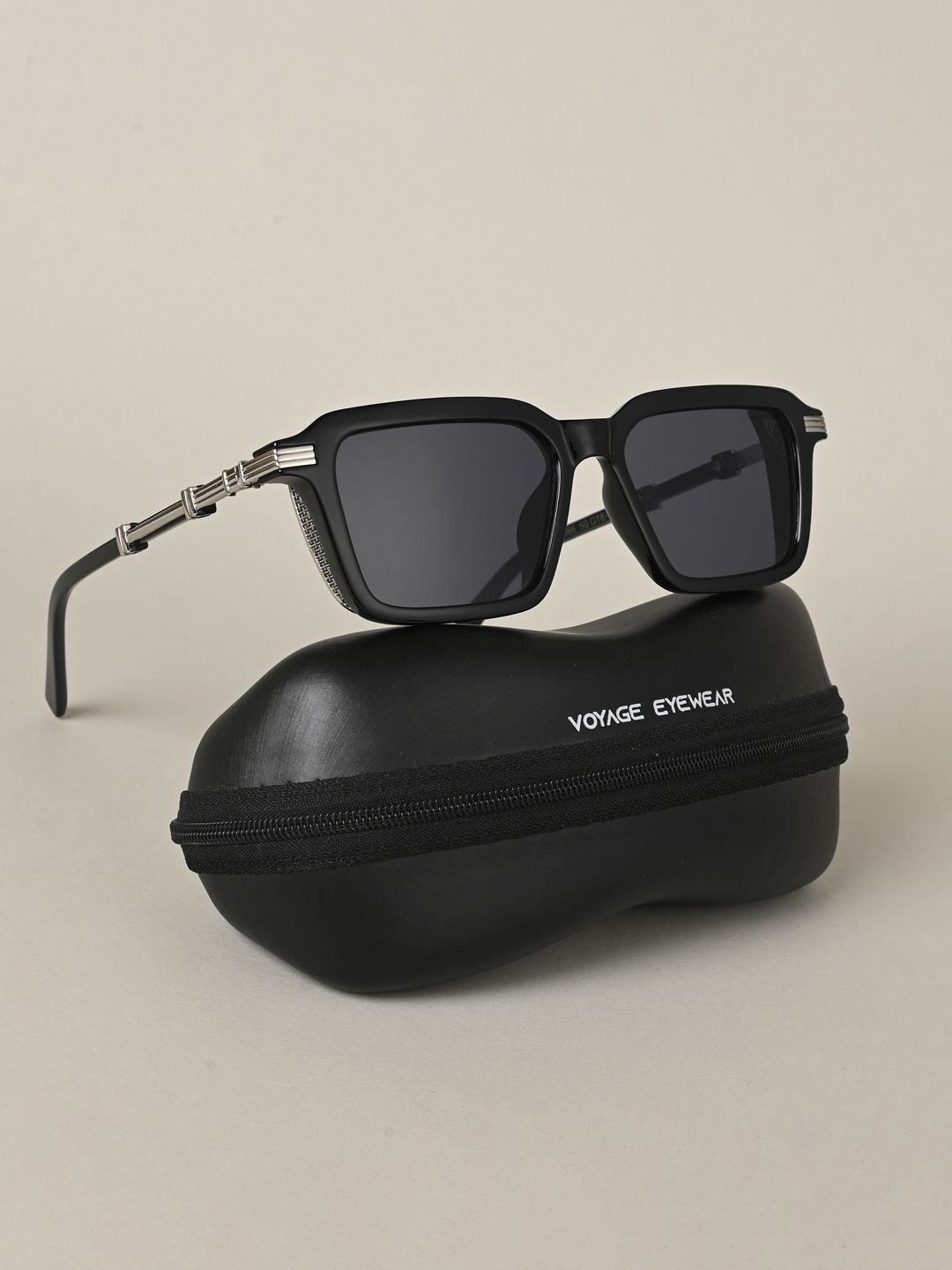 

Voyage Unisex Wayfarer Sunglasses With UV Protected Lens, Black