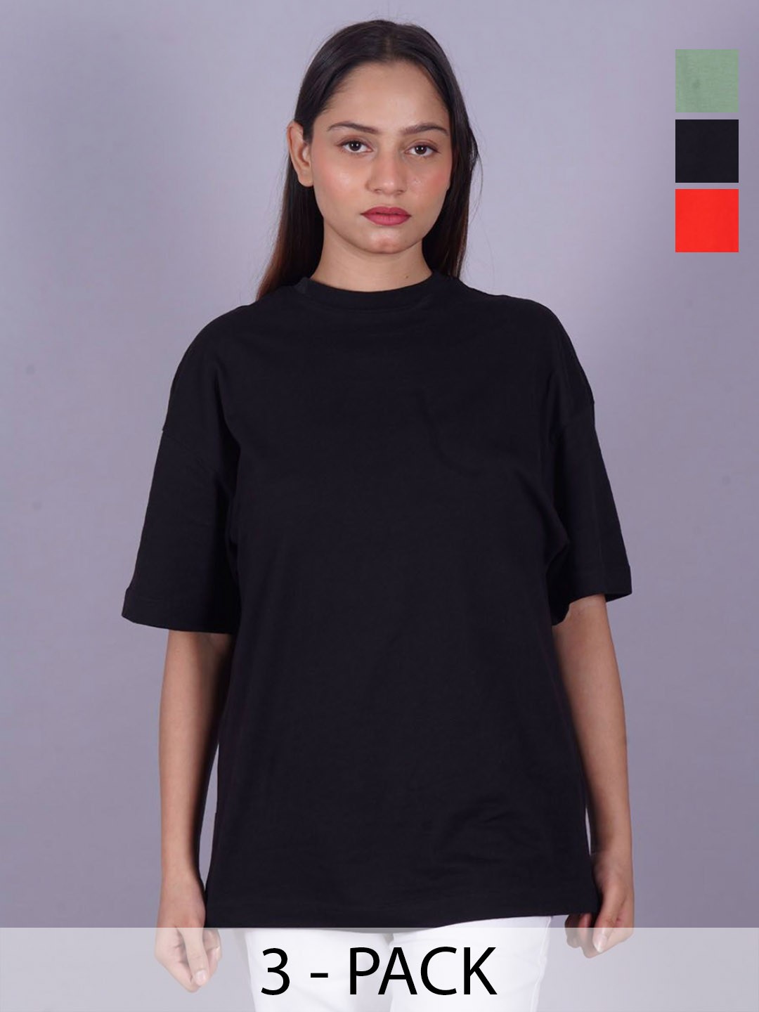 

VYVE Women 3 Drop-Shoulder Sleeves Pockets T-shirt, Multi