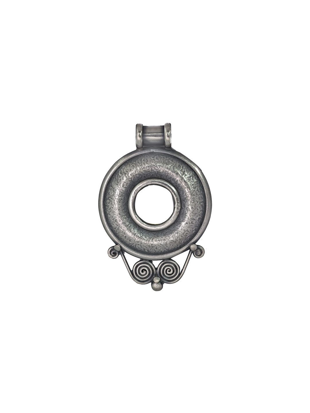 

Exotic India Handcrafted Spiral Donut Sterling Silver Pendant