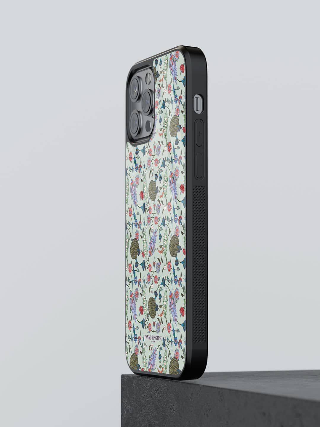 

macmerise Floral Printed iPhone 12 Pro Max Back Case Mobile Accessories, Blue