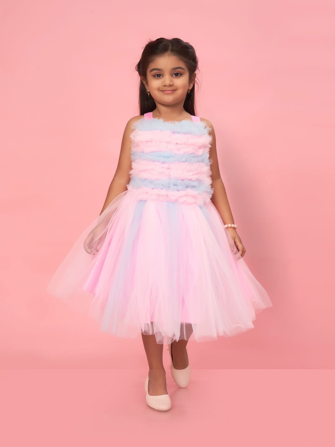 

BAESD Girls Net Fit & Flare Dress, Pink