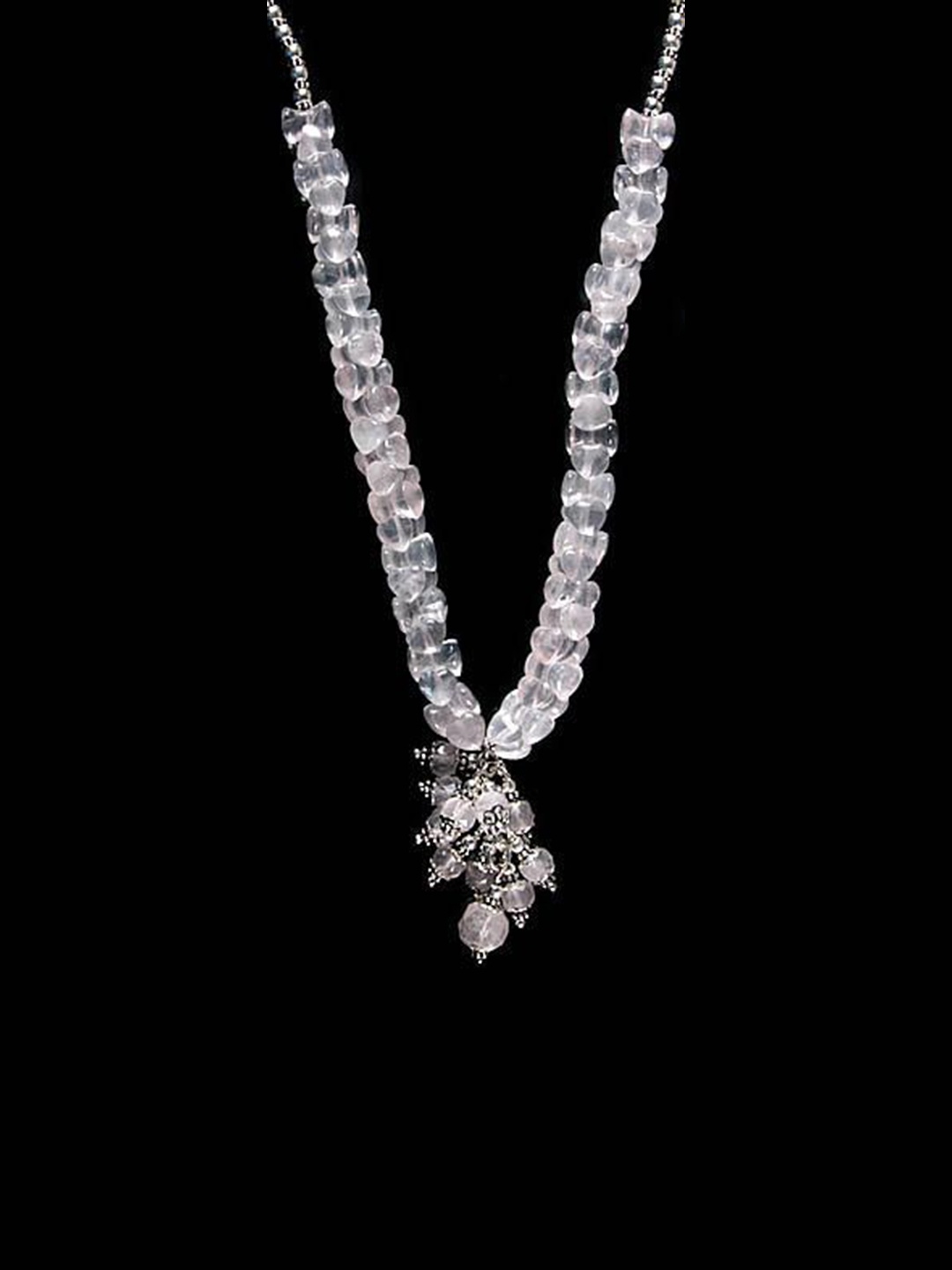 

Exotic India Rose Quartz Sterling Silver Necklaces