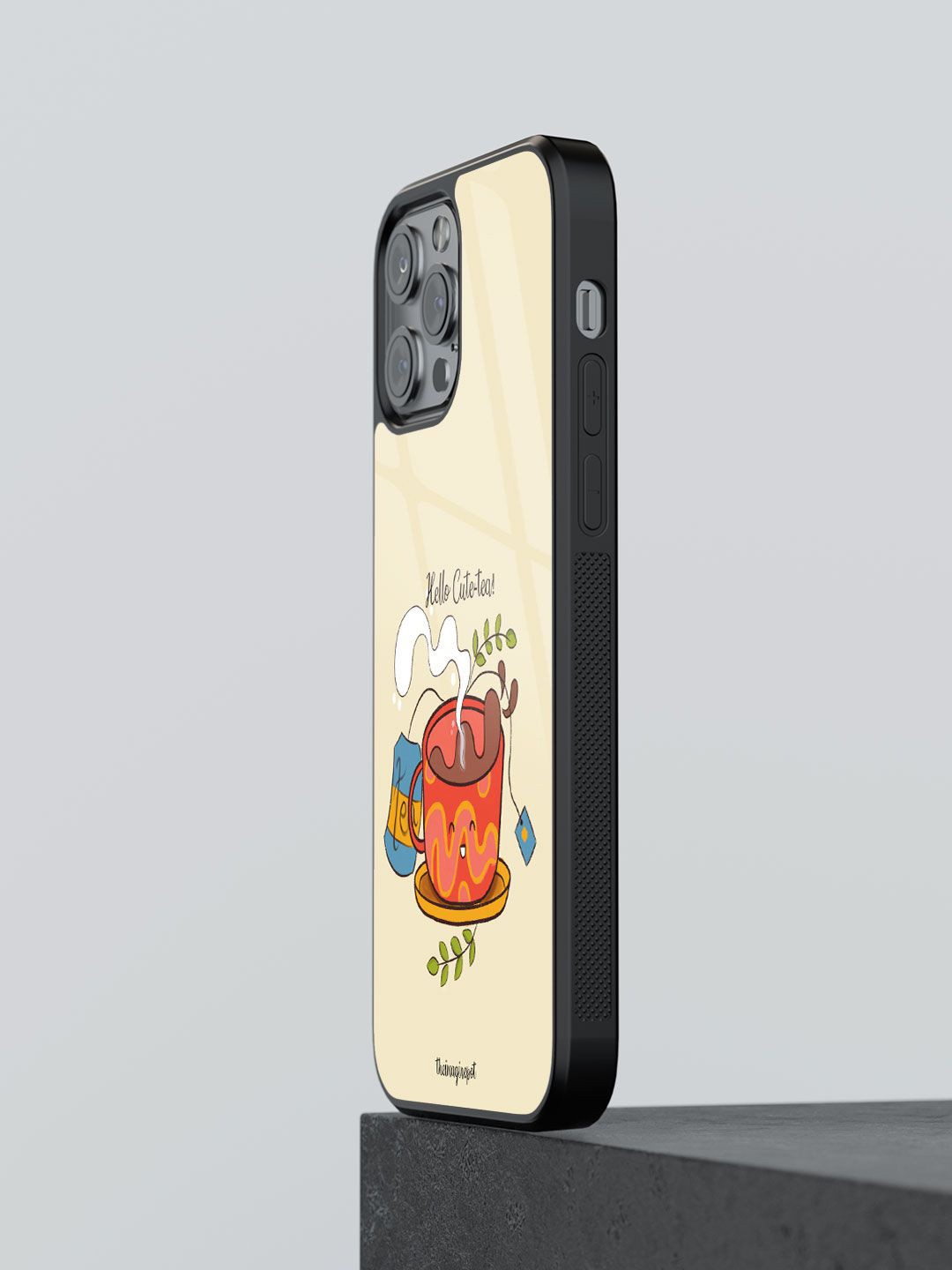 

macmerise Quirky Printed iPhone 12 Pro Max Back Case Mobile Accessories, Beige