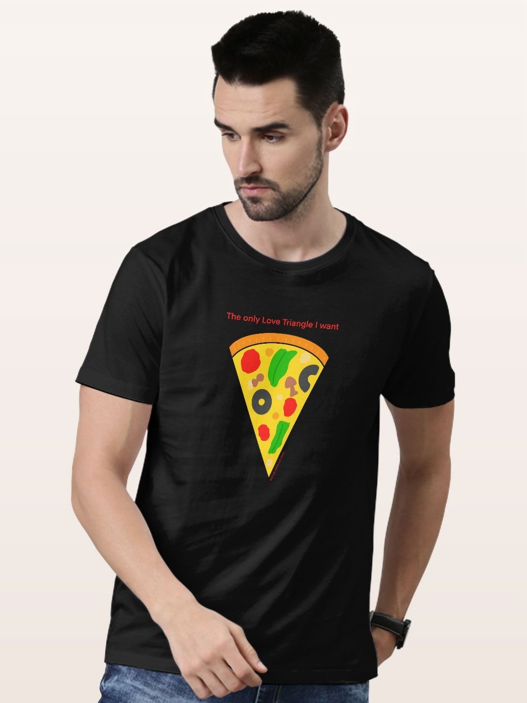 

macmerise Men Printed Applique T-shirt, Black