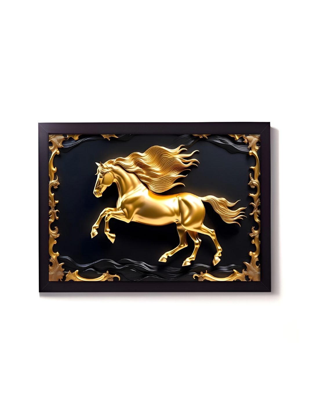

RANDOM Gold Toned & Black Animal Wooden Wall Art
